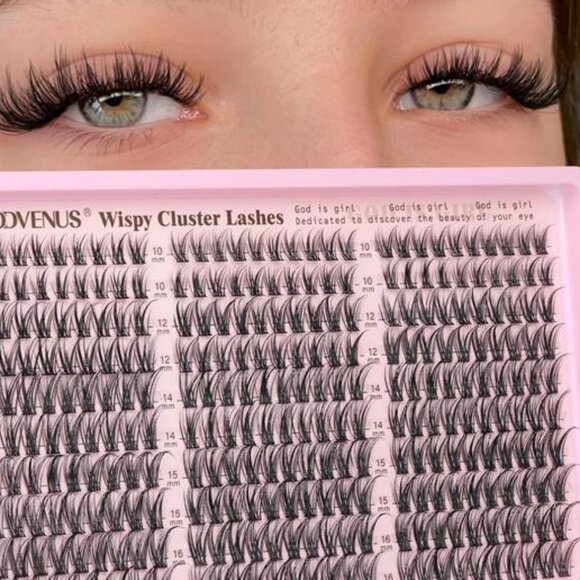 Eyelash Extensions Wispy Natural DIY C Curl Individual Lashes Clusters Black - Picture 1 of 6